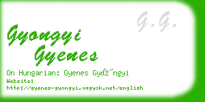 gyongyi gyenes business card